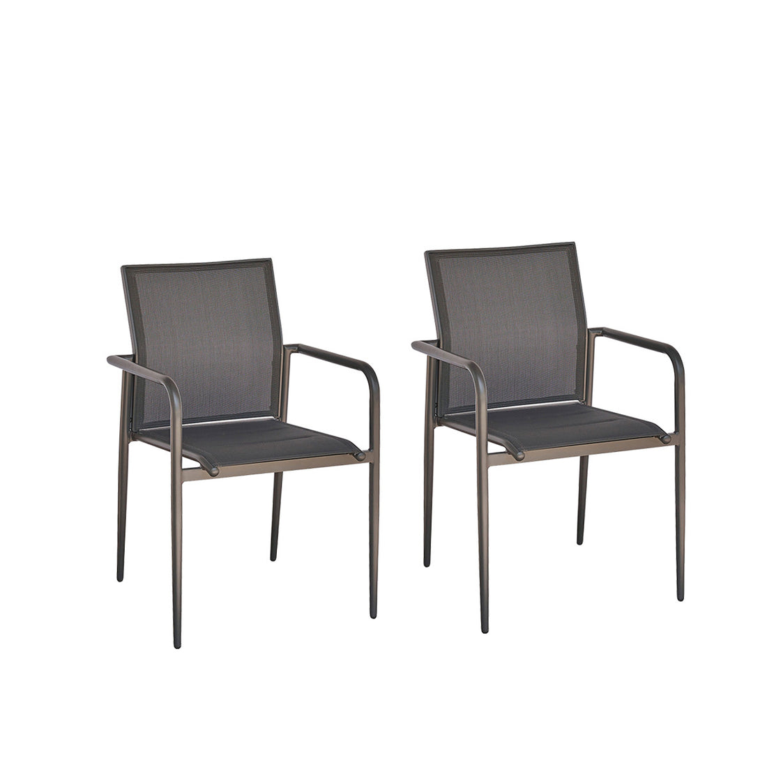 LAGON - Poltrona in alluminio e textilene grigio (set di 2)