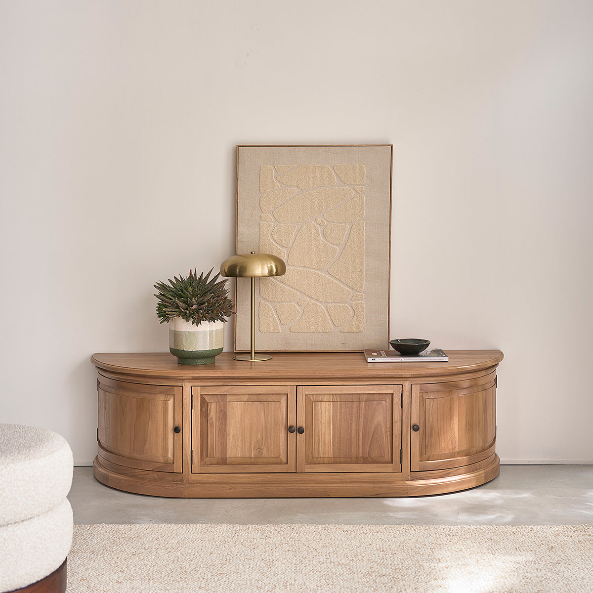 ADAM - Meuble TV en bois de teck 160 cm