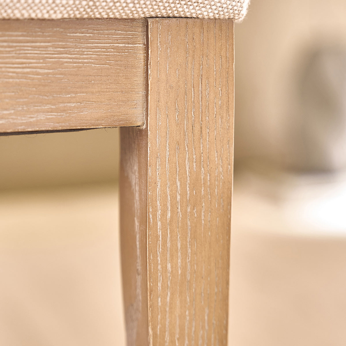 MARGOT - Lot de 2 chaises en chêne massif et tissu lin