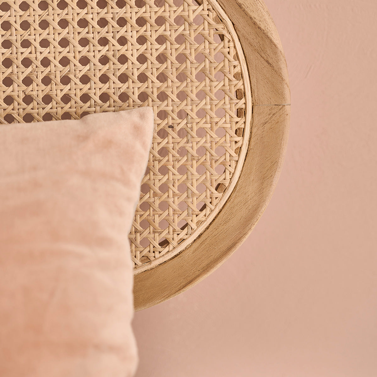 LOÉ - Banc en teck massif et cannage 120 cm