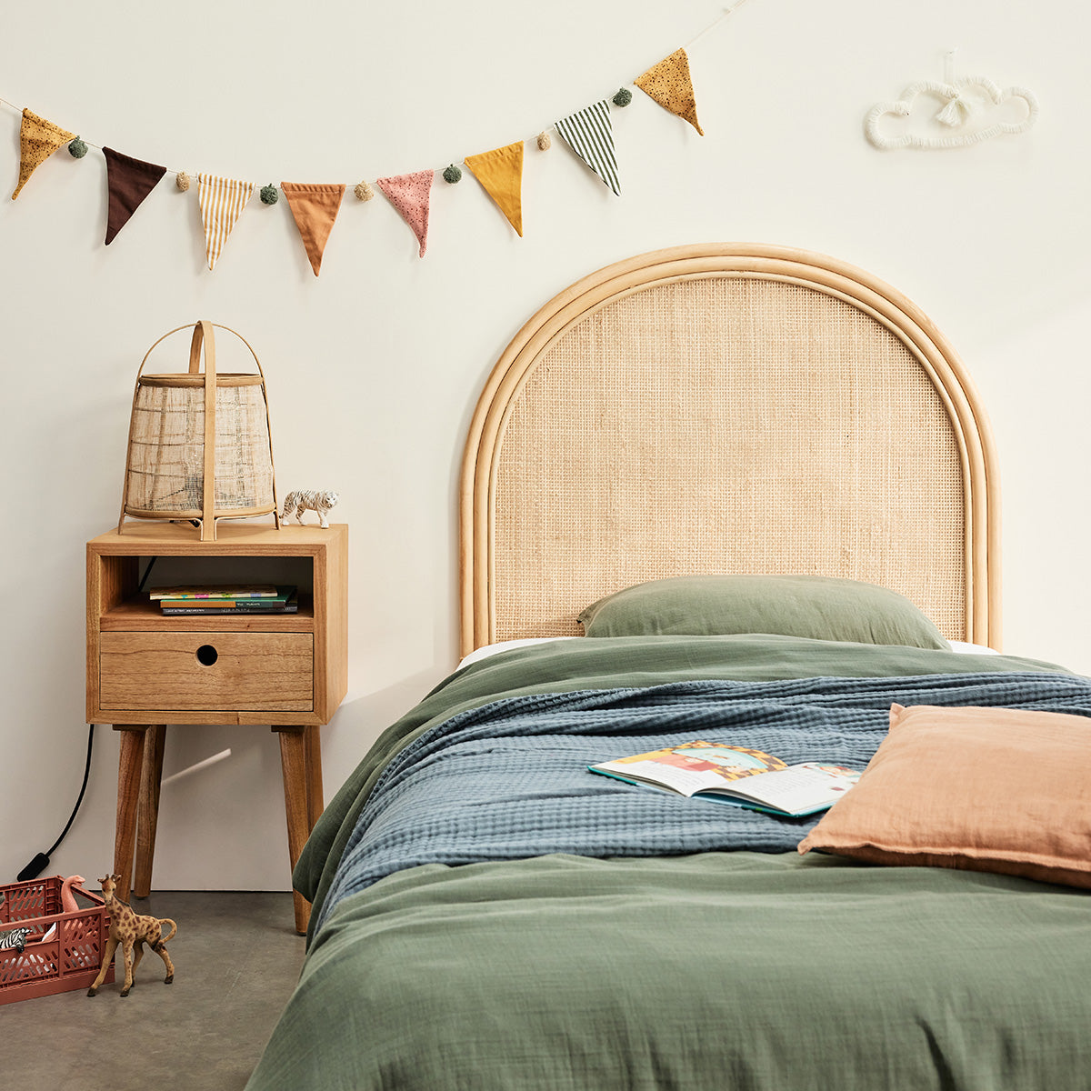 JANE - Testiera in rattan e cannage 90 cm