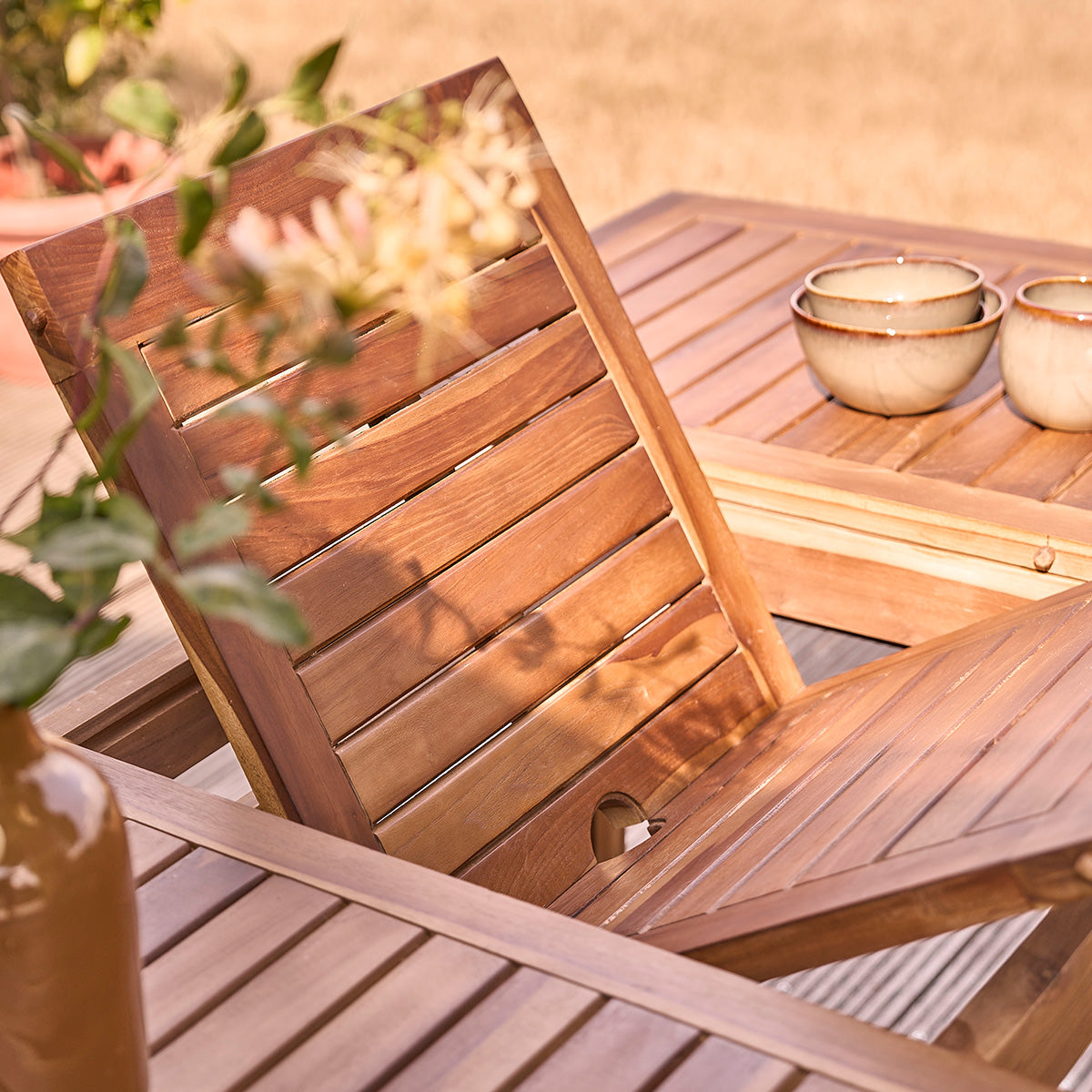 BALI - Table de jardin en teck huilé massif extensible 6/8 pers.