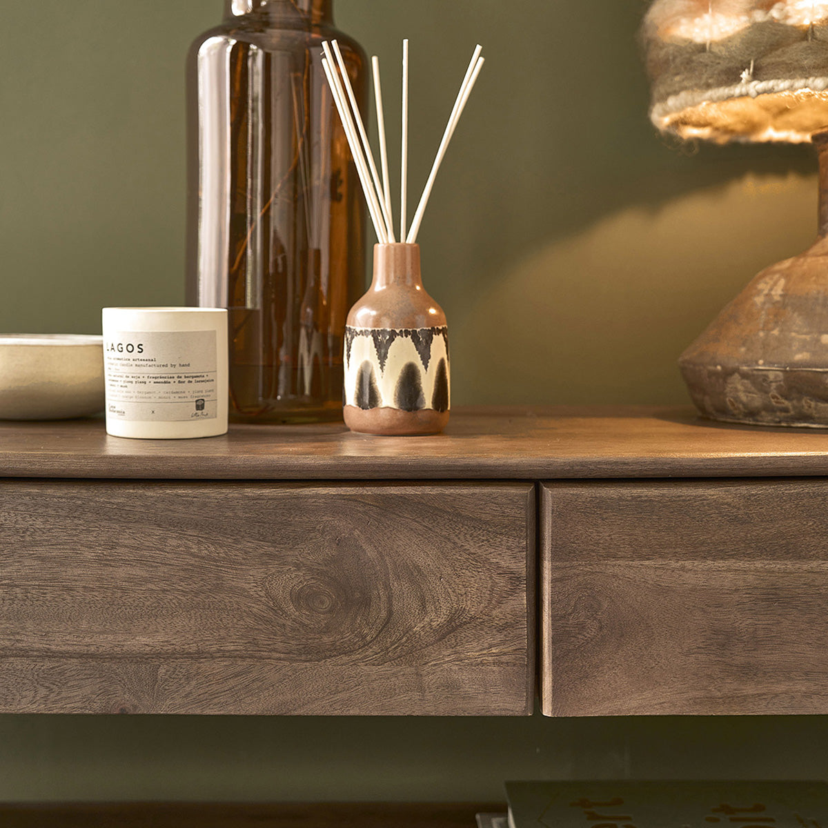 SOFIA - Console in legno massello di mango, 120 cm