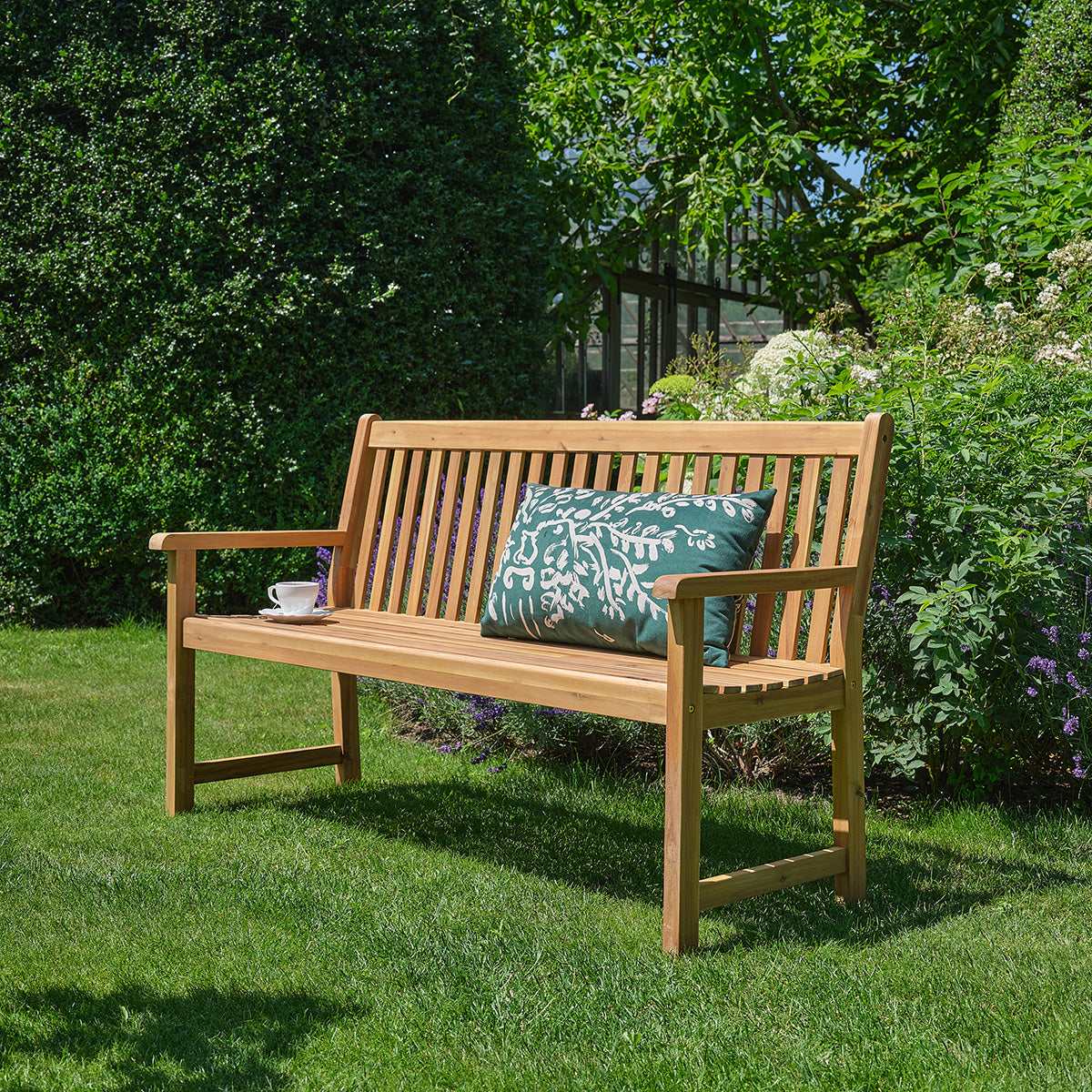 MILOS - Banc de jardin en acacia massif huilé 150 cm