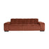 Canapé droit 4 places en velours côtelé terracotta