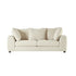 Gerades 3-Sitzer-Sofa aus ecrufarbenem Stoff in Leinenoptik