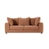 Canapé droit convertible 3 places en tissu effet lin terracotta