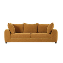 Canapé droit 4 places en tissu effet lin bronze