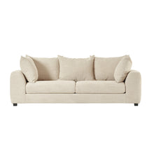 Canapé droit 4 places en tissu texturé beige chiné