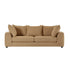 Canapé droit 4 places en tissu texturé marron clair chiné