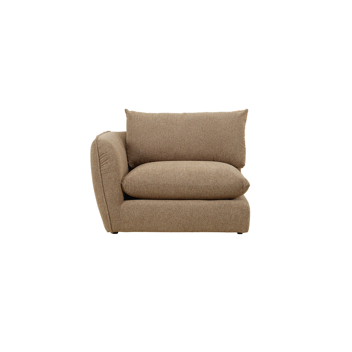 LEOPOLD - Modulares Ecksofa aus hellbraunem, strukturiertem Stoff 