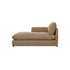 Méridienne droite modulable en tissu texturé marron clair