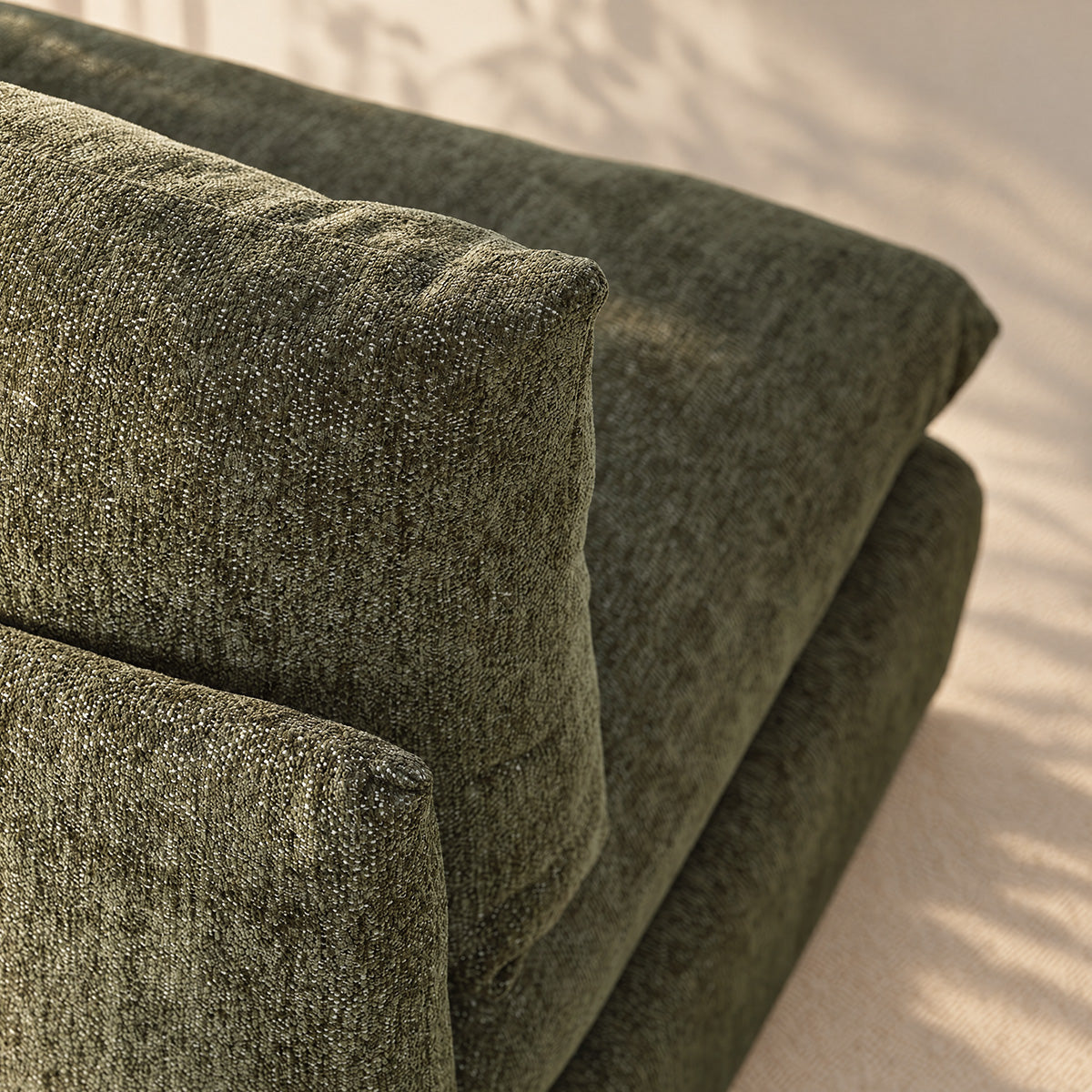 LEOPOLD - Angle droit modulable en chenille chiné vert