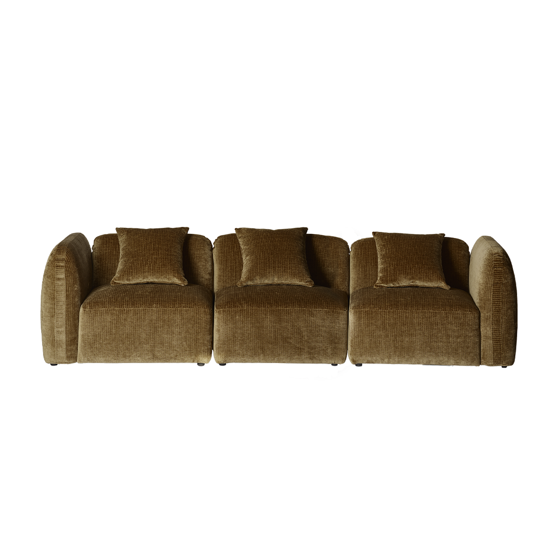 PABLO - Modulares 3-Sitzer-Sofa aus bronzefarbenem Samt