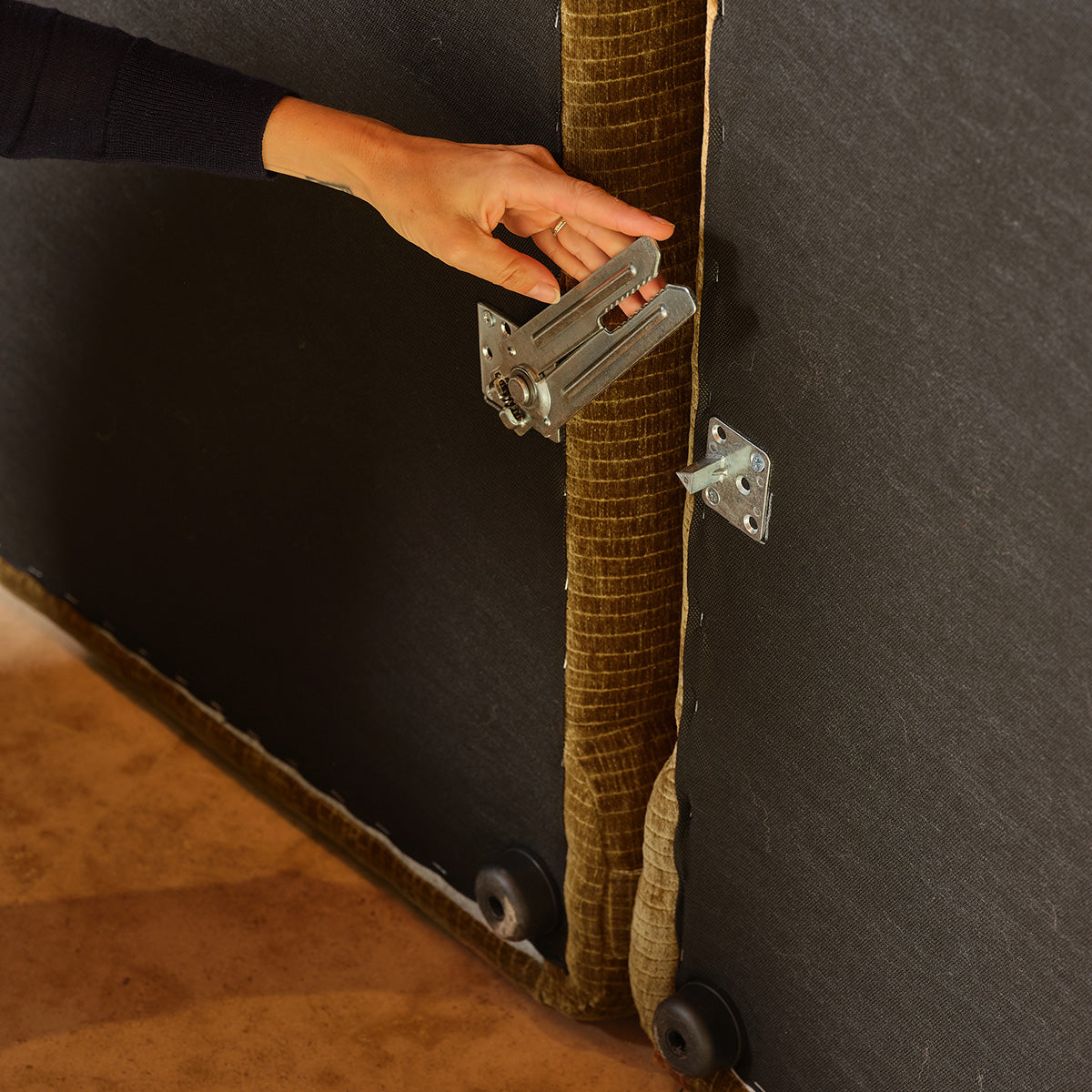 PABLO - Canapé modulable 3 places en velours bronze