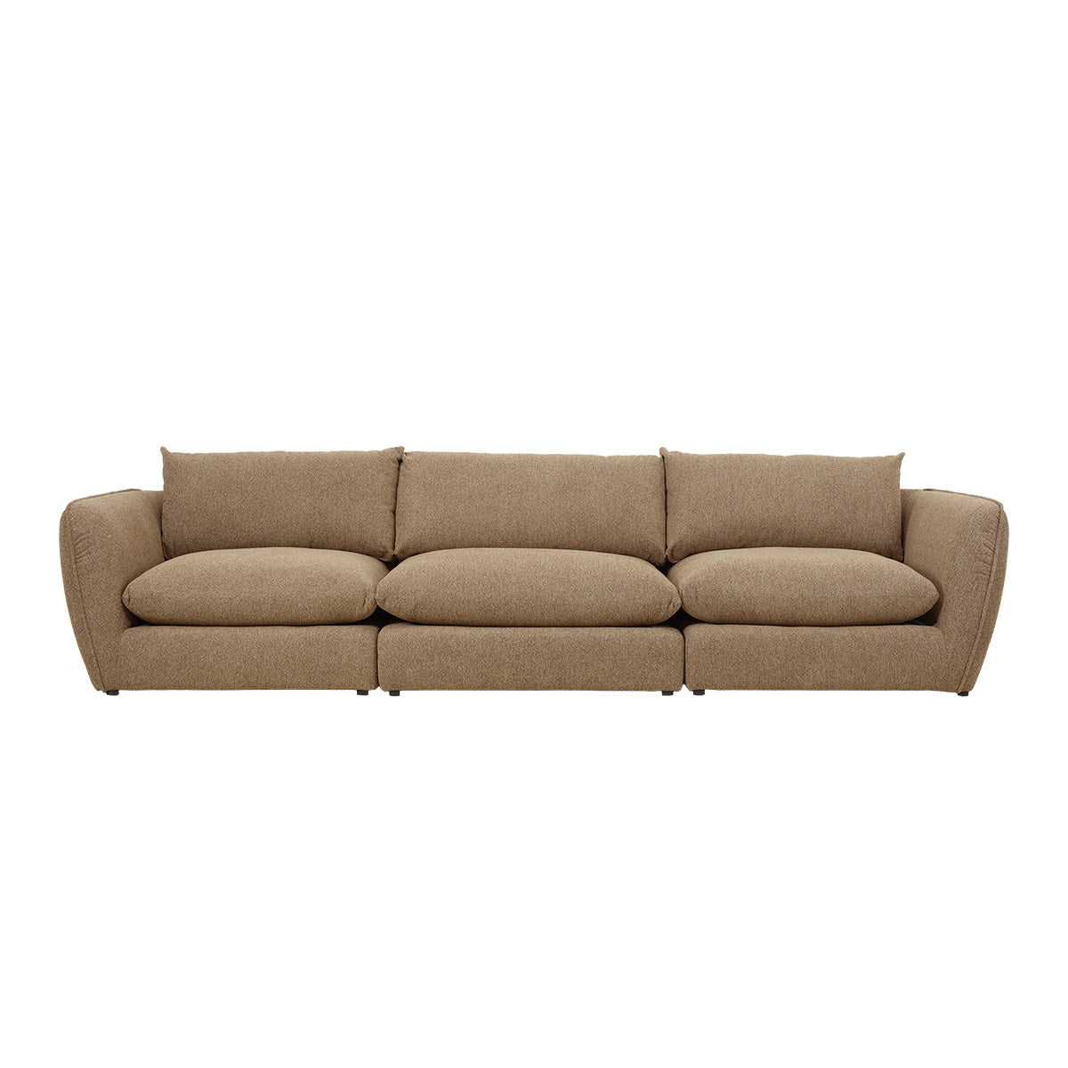 LEOPOLD - Modulares 3-Sitzer-Sofa aus hellbraunem, strukturiertem Stoff
