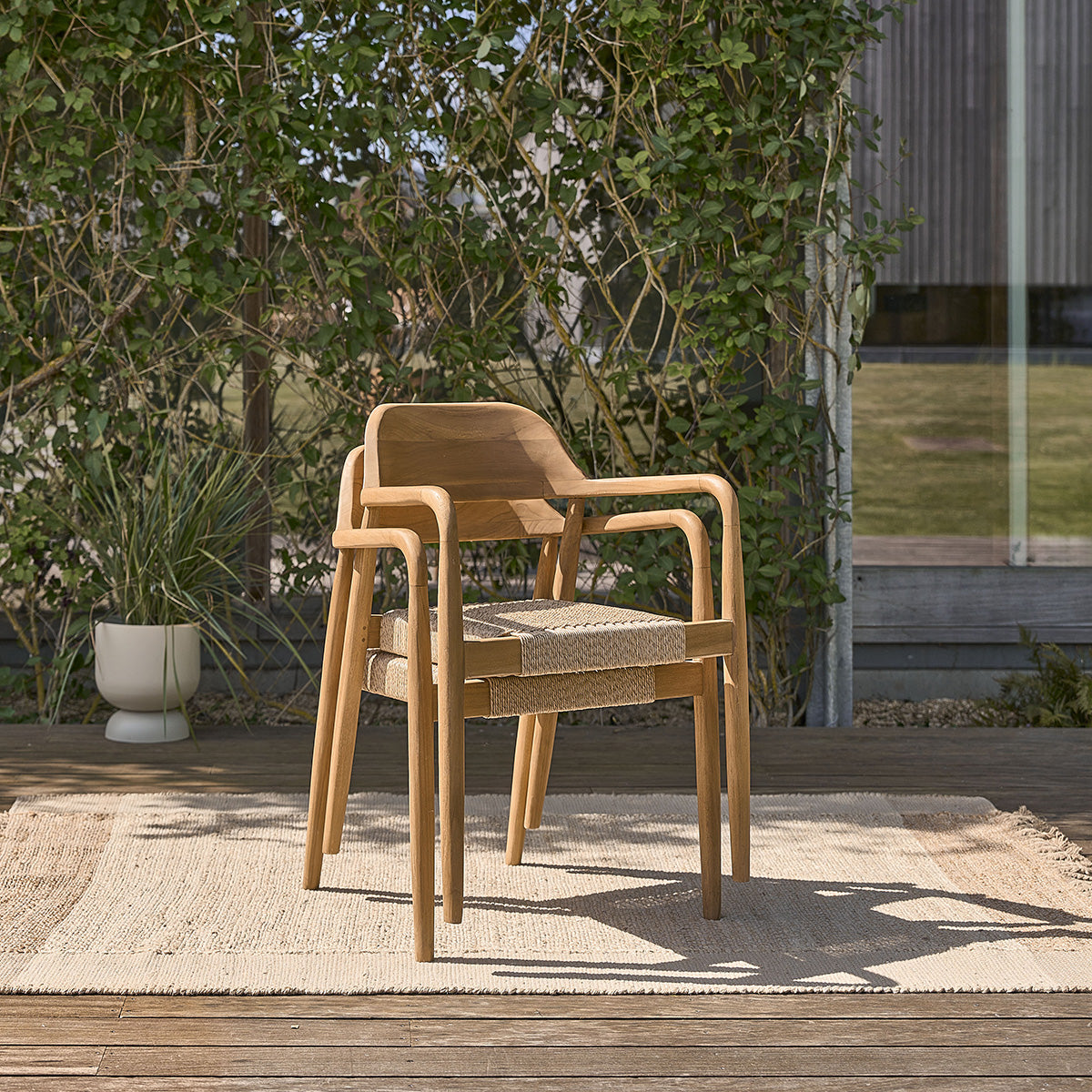 ALIZÉ - Fauteuil de jardin en teck massif et cordage
