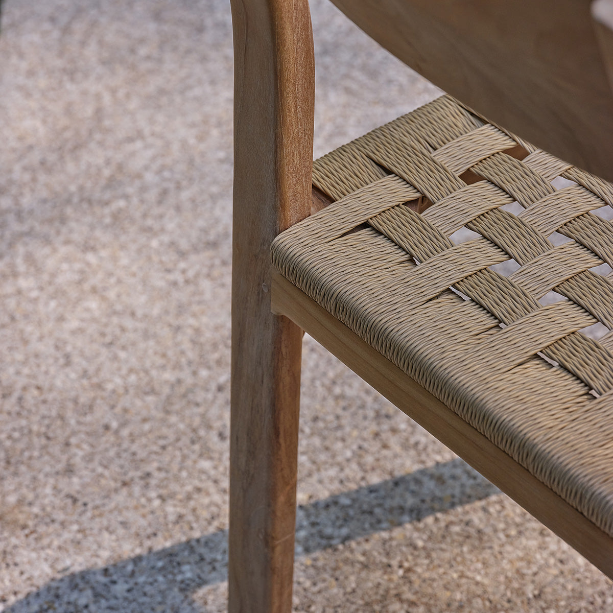 PIANA - Chaise de jardin en teck massif et rotin