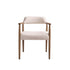 Chaise en chêne massif et tissu bouclette