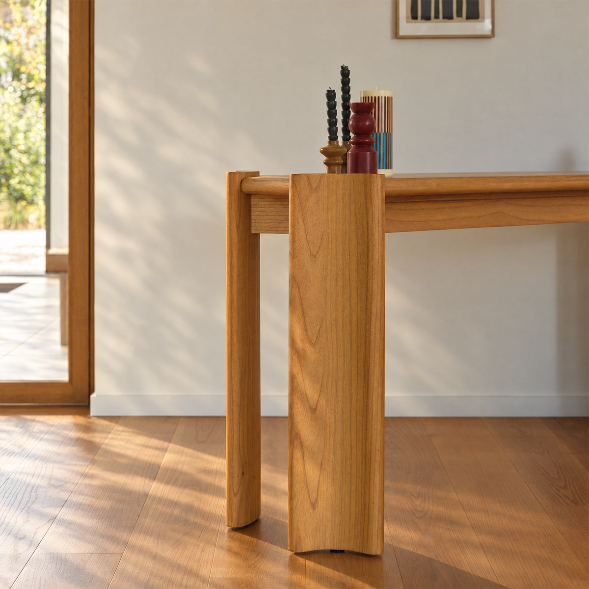 ALVAR - Console en mindi naturel 165 cm