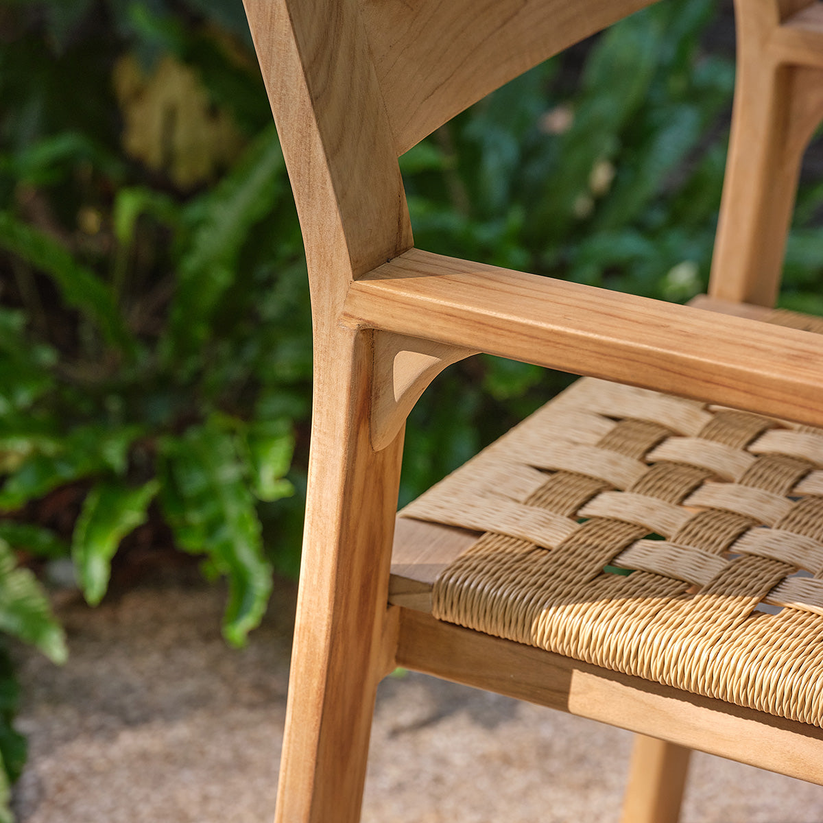 PIANA - Gartensessel aus massivem Teakholz und Rattan
