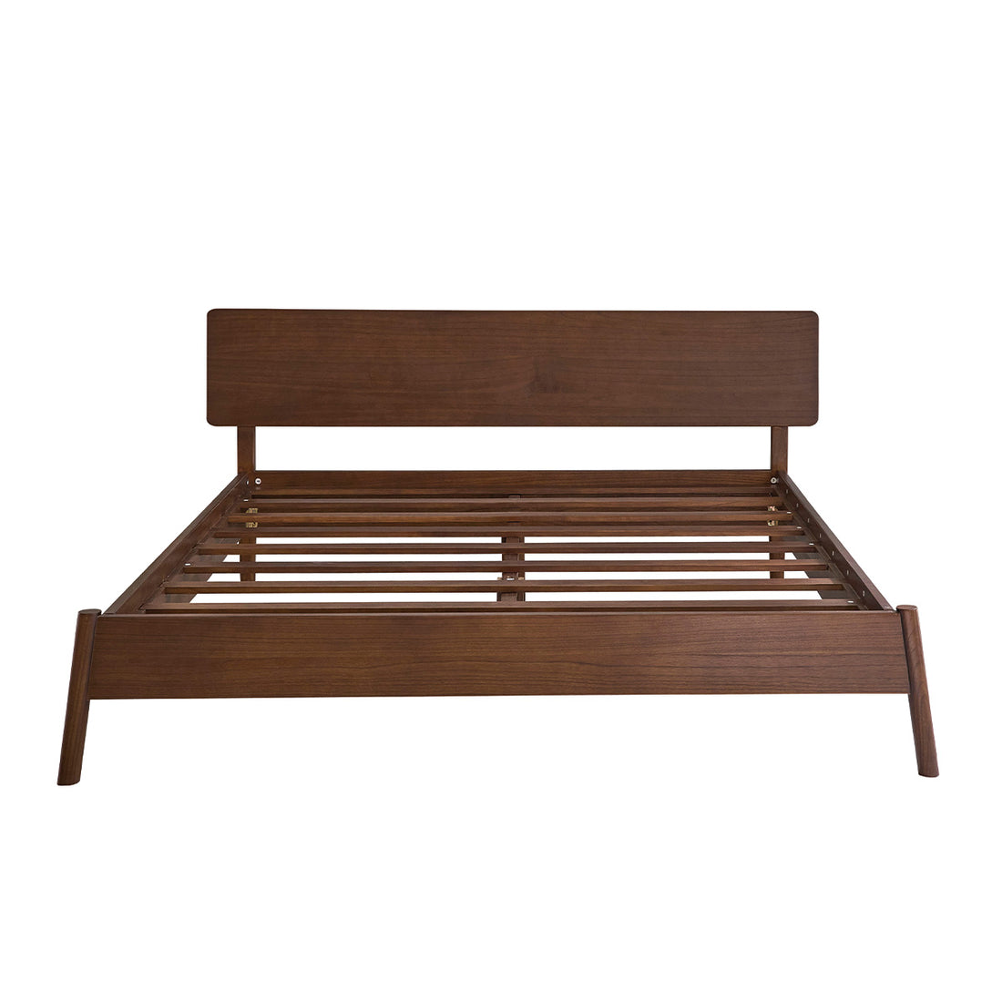 VINTAGE - Holzbett aus Mindi-Holz mit Walnuss-Finish, 180 cm