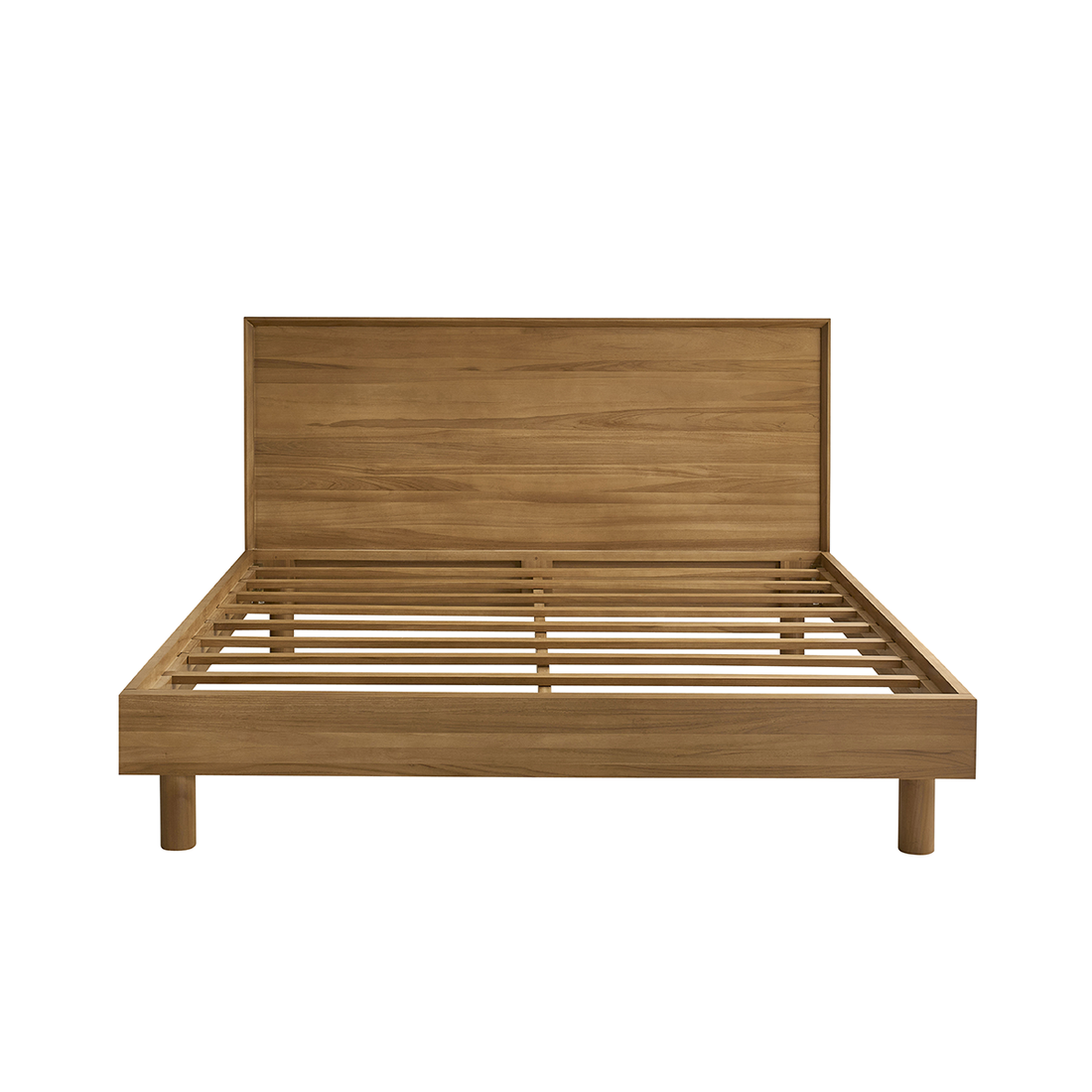 GUSTAVE - Lit en teck massif 180 cm avec sommier