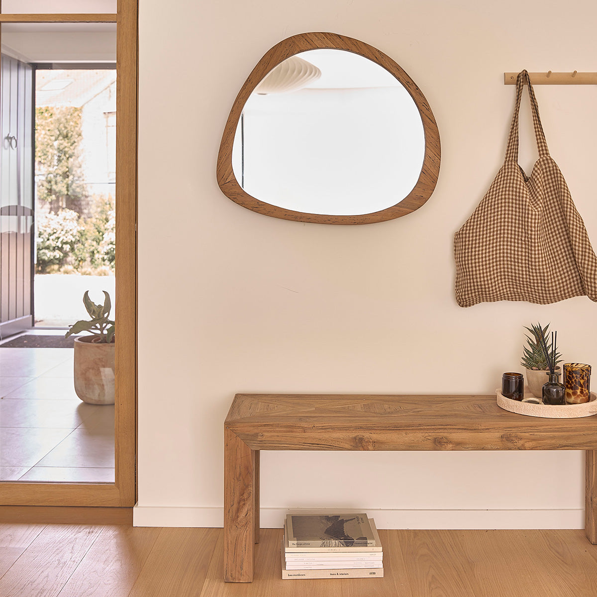 AUSTIN - Miroir en teck massif recyclé 70 cm