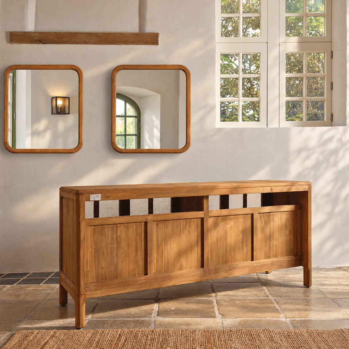 VELDE - Mobile sottolavabo in teak riciclato da 180 cm