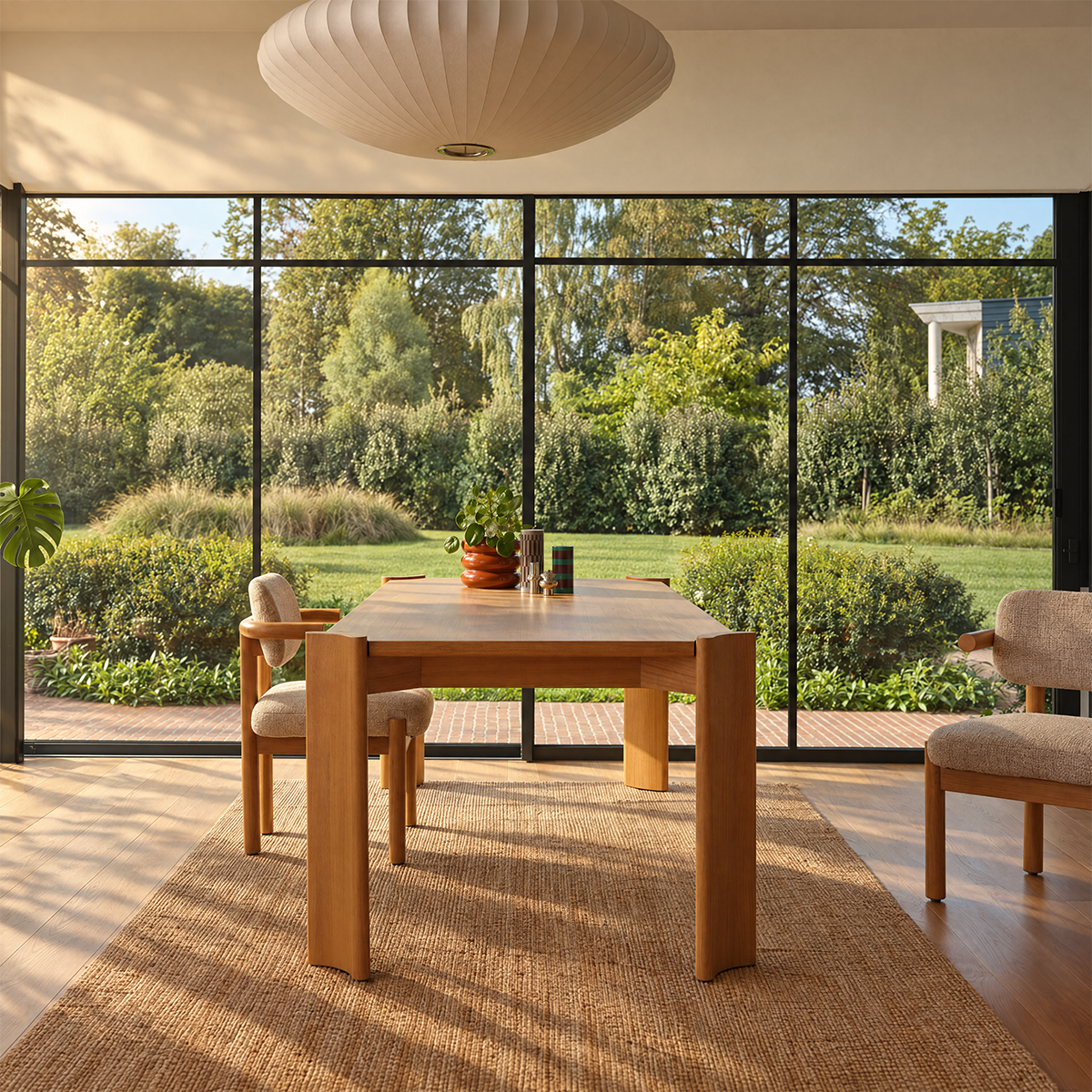 ALVAR - Table en mindi naturel 8 pers.
