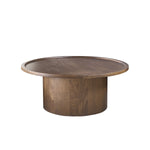 Table basse ronde en mindi massif finition noyer Ø 100 cm