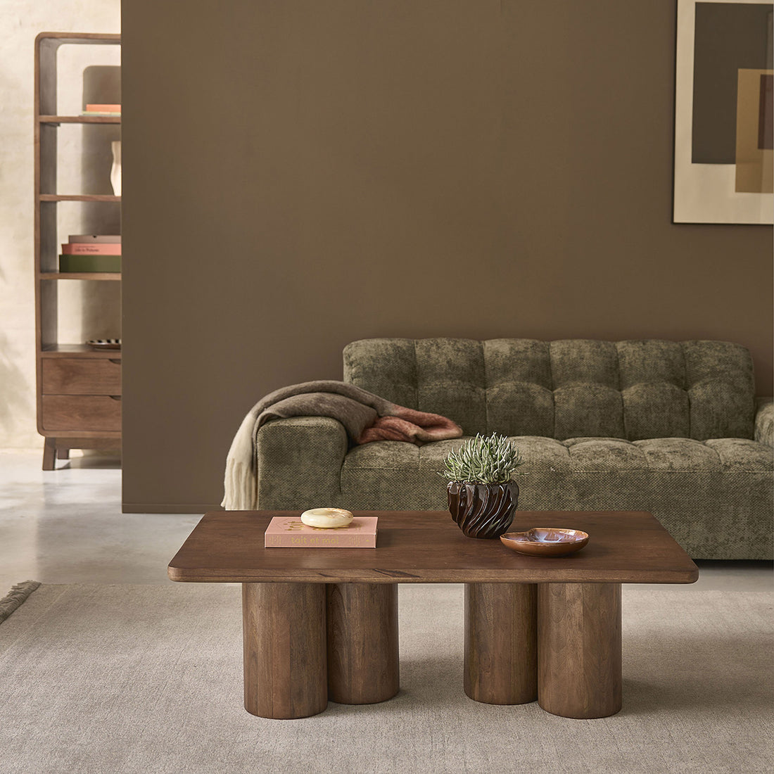 CLEO - Couchtisch aus massivem braunem Mangoholz, 120 cm
