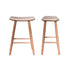 Set di 2 sgabelli da bar in teak massello con seduta bouclé 65 cm