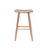 Tabouret de bar en teck massif assise bouclette 75 cm
