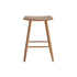 Sgabello da bar in teak massello e velluto écru 65 cm