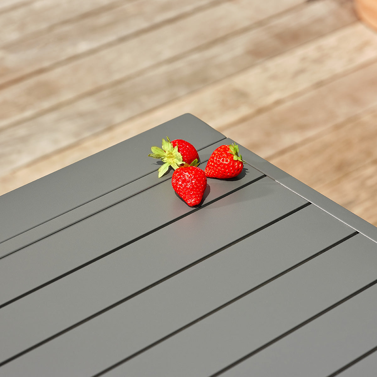 BASALT - Table de jardin en aluminium extensible gris 6/10 pers.