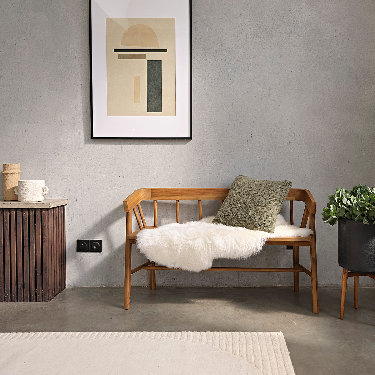 NIDO - Bank aus massivem Teakholz 120 cm