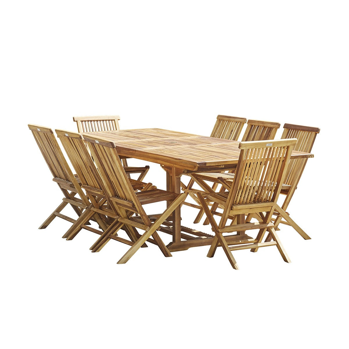 BALI - Set di mobili da giardino in teak massello oliato 8/10 pers.