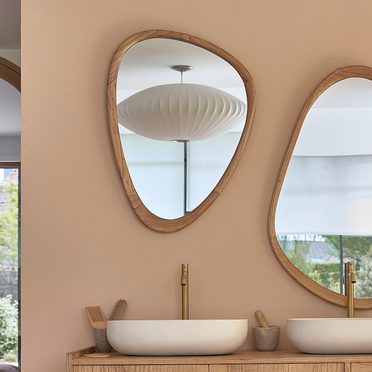 FIFTIES - Specchio in mindi massello 75x60 cm