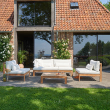 Set di mobili da giardino in teak massello bianco