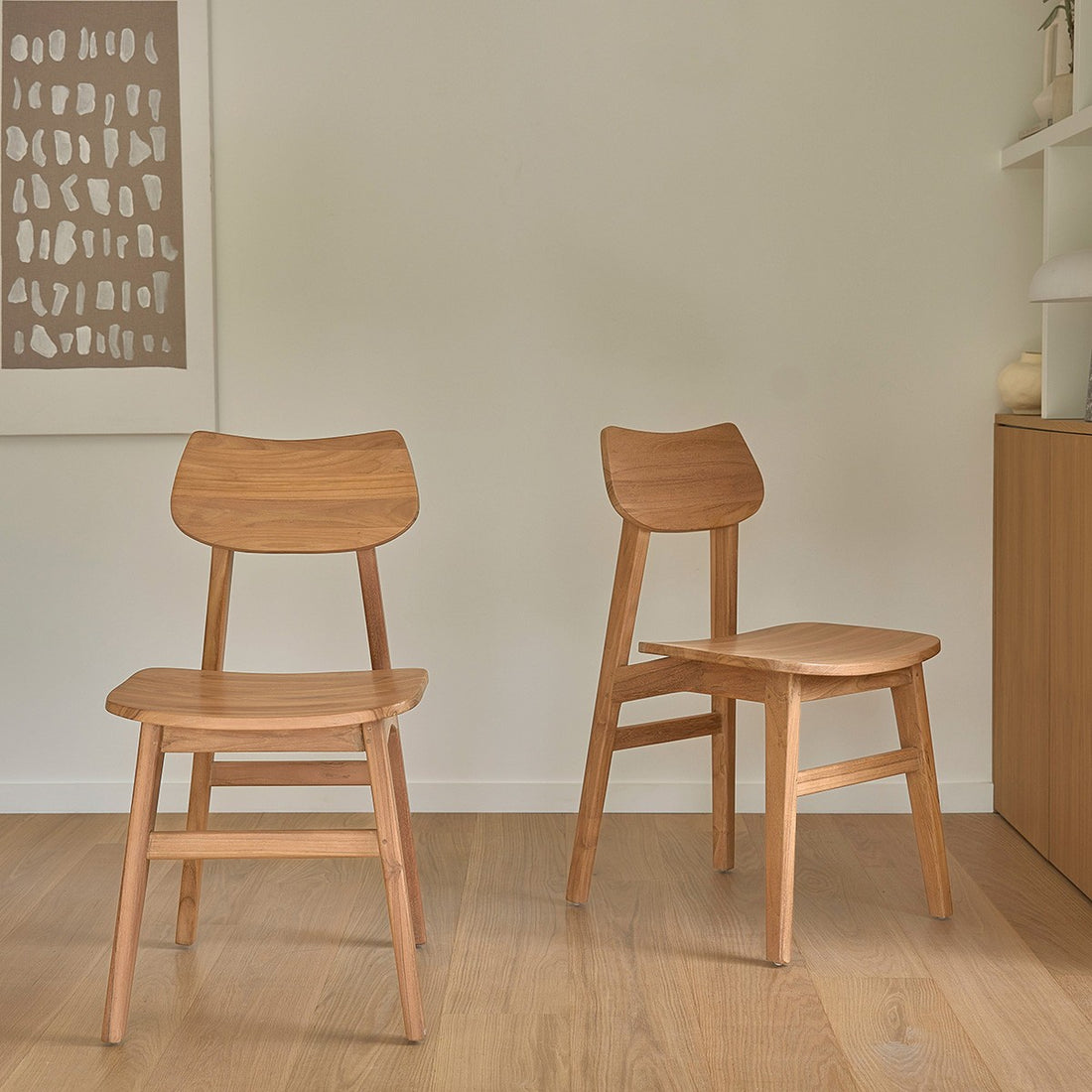 ADELE - Set aus 2 Stühlen aus massivem Teakholz