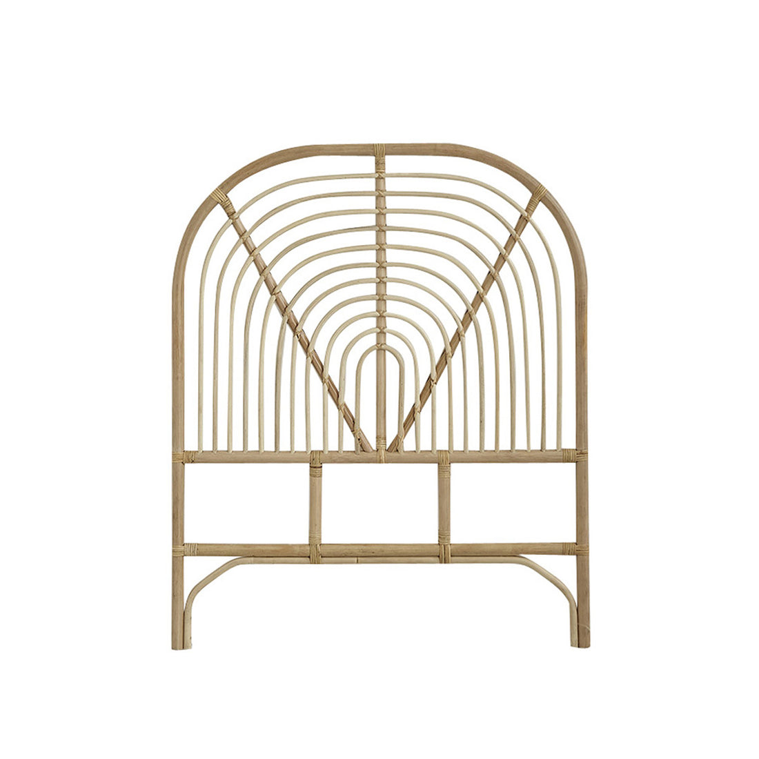 BOHO - Tête de lit enfant arrondie en rotin 90 cm