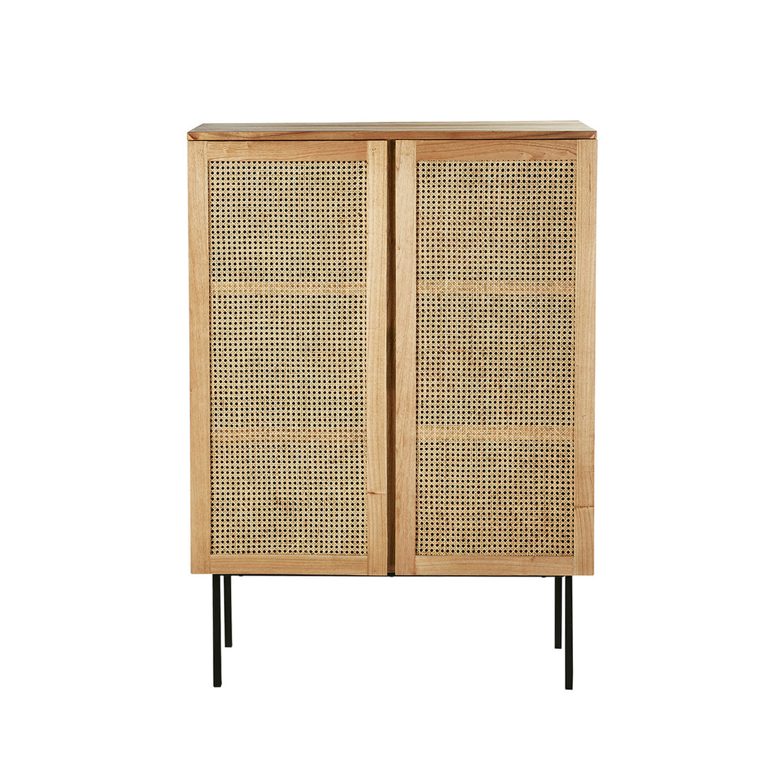 AUBIN - Armoire en mindi massif et cannage 100 cm