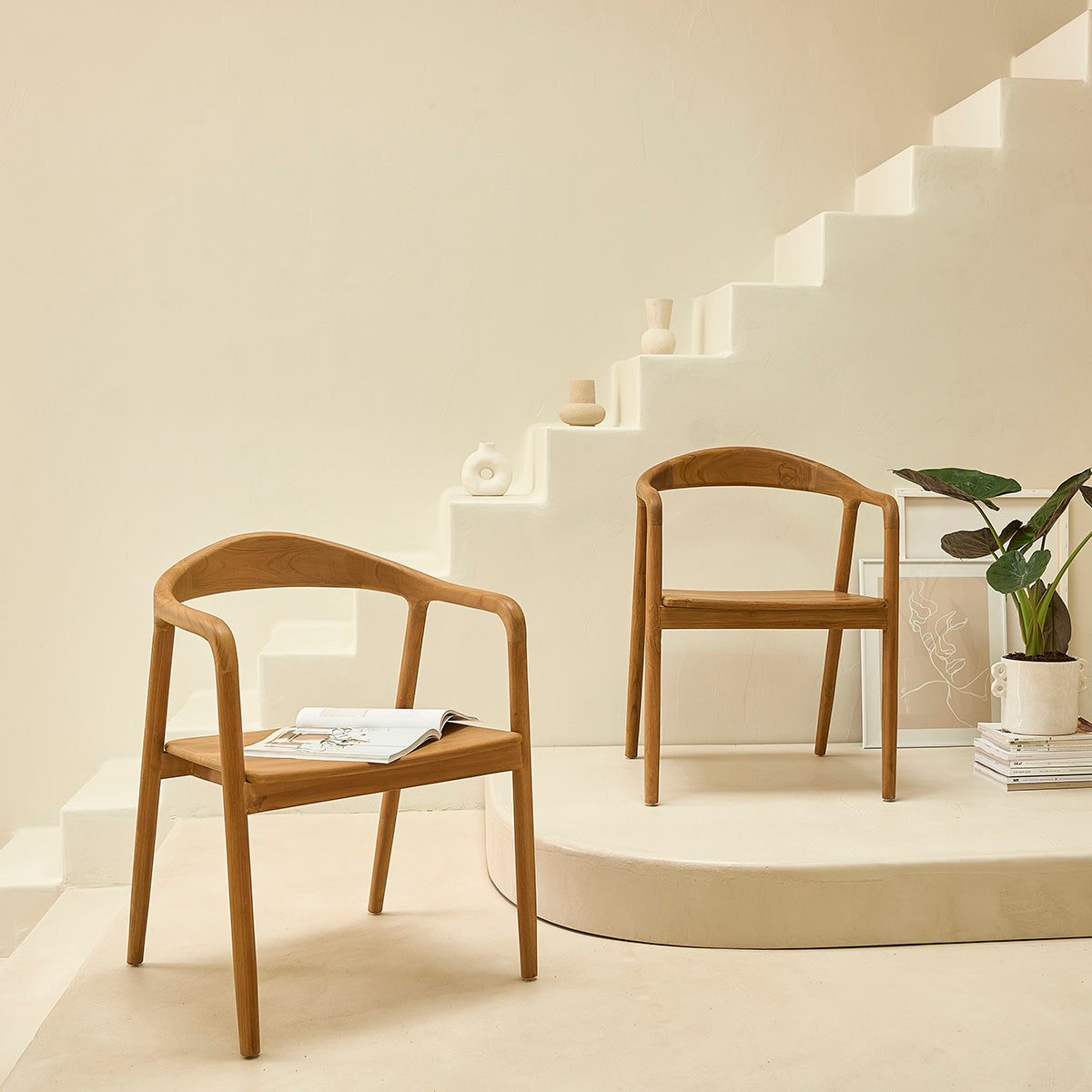 AMBRE - Set di 2 sedie  in teak massello