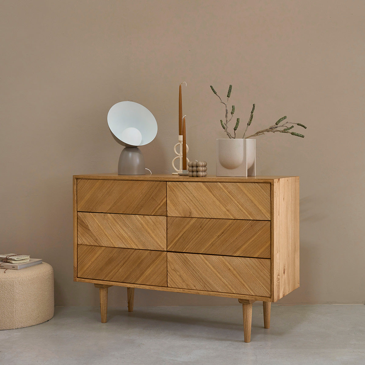 PACÔME - Cassettiera in mindi massello 120 cm