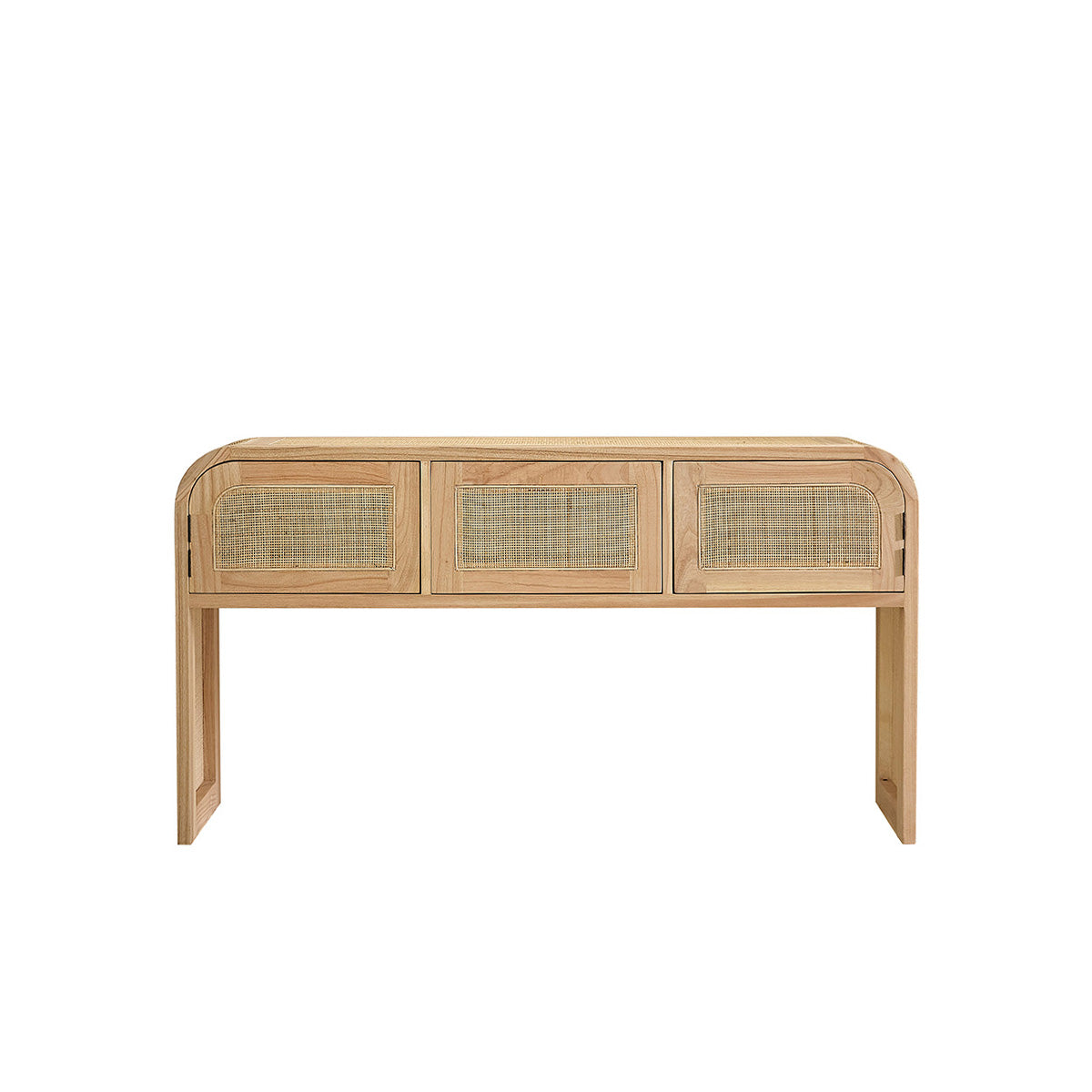 MAËL - Konsole aus massivem Mindi und Rohrgeflecht 140 cm