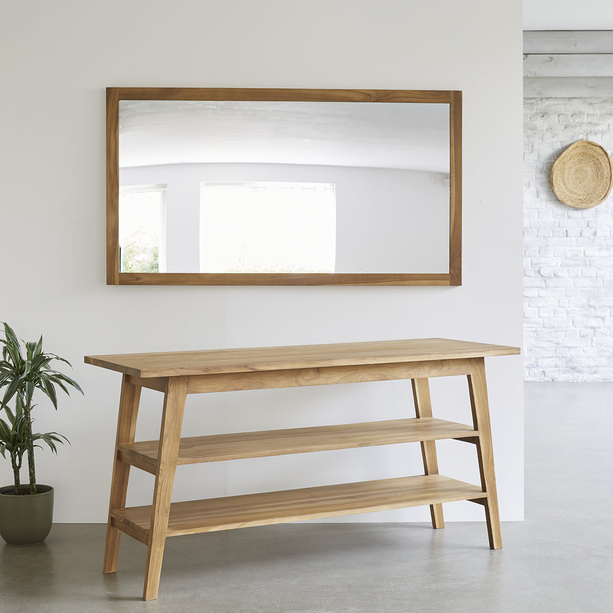 SARA - Mobile da bagno in teak massello 2 tavole 150 cm