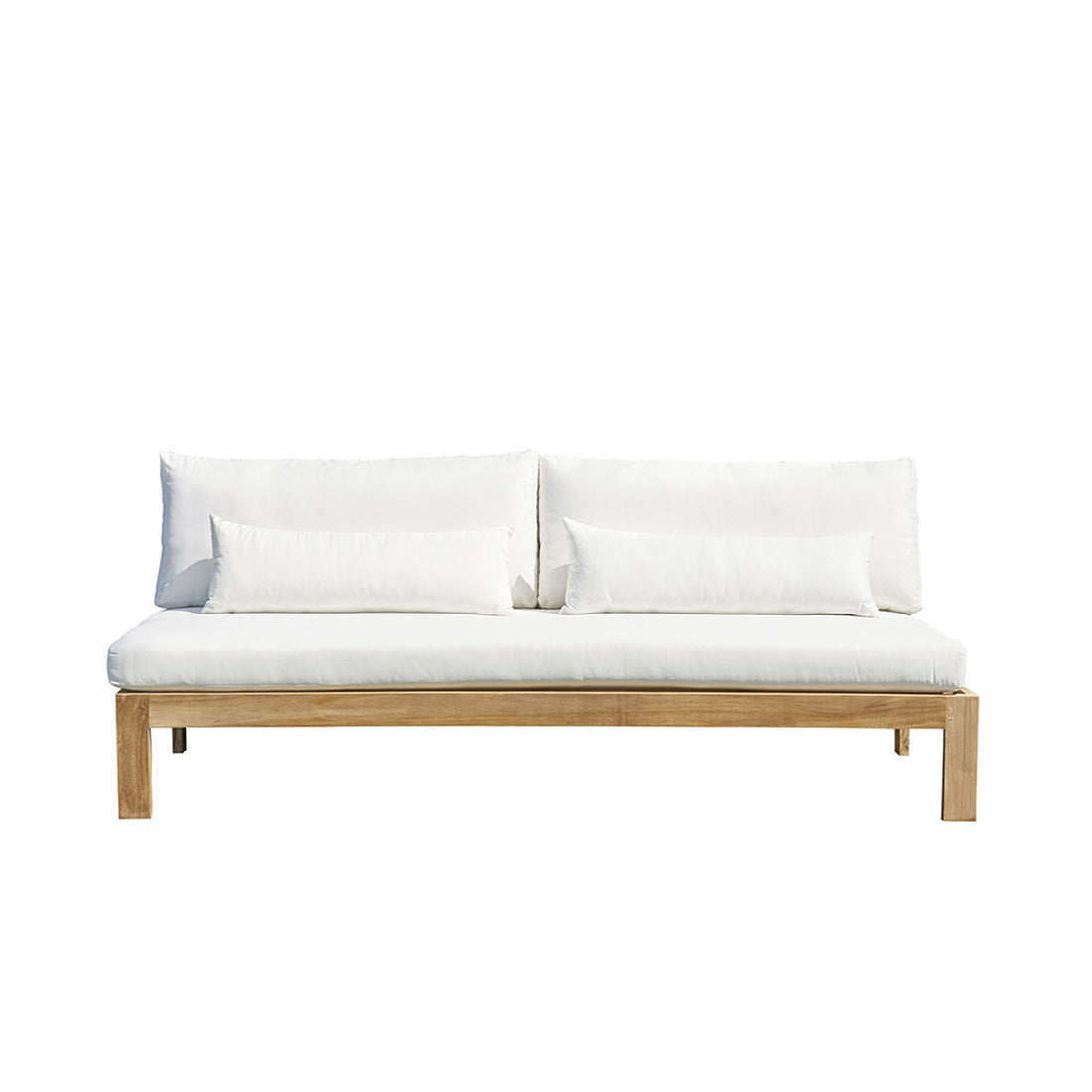 PALMA - Gartensofa aus massivem Teakholz weiß 3-Sitzer