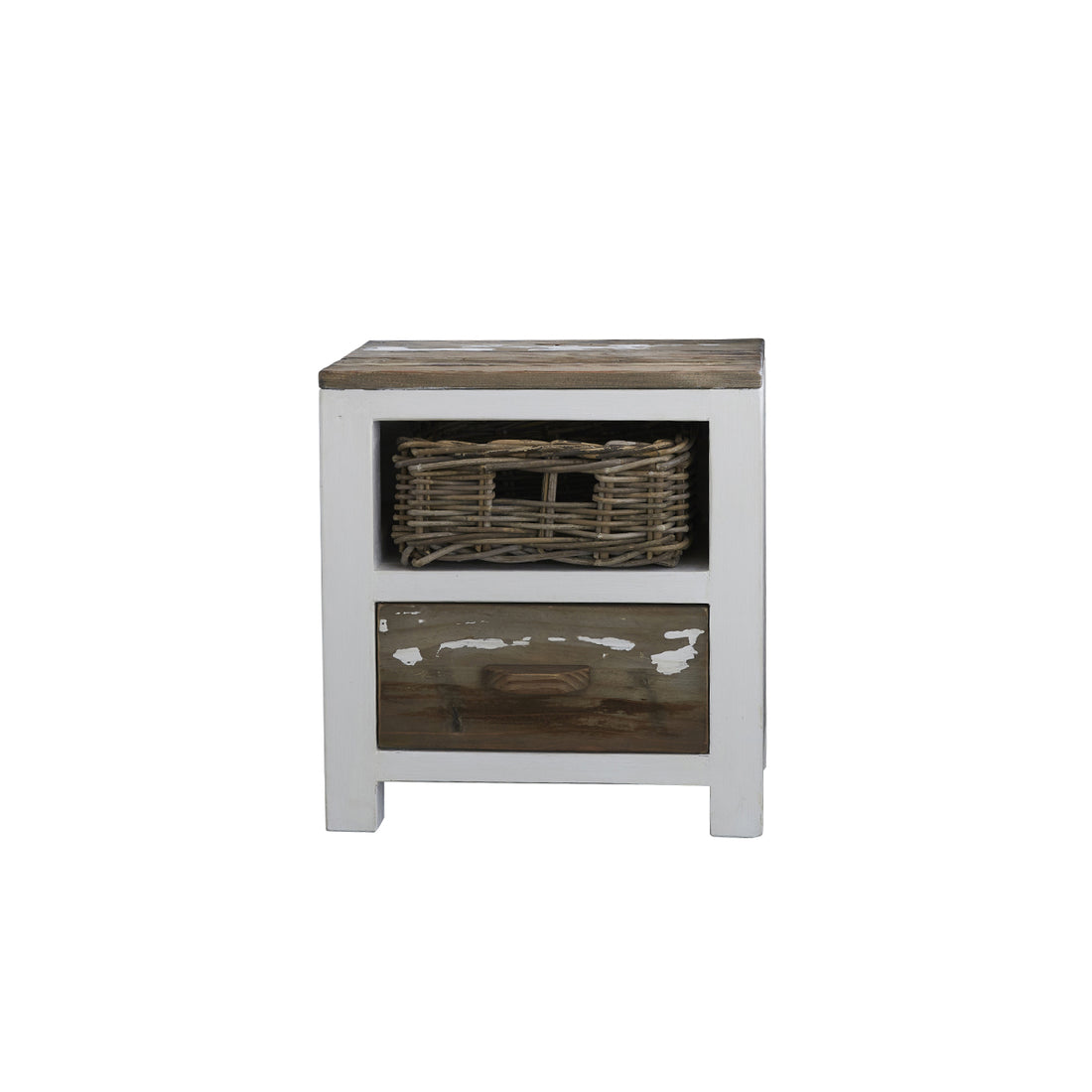 HONFLEUR - Table de chevet en bois recyclé massif 45 cm