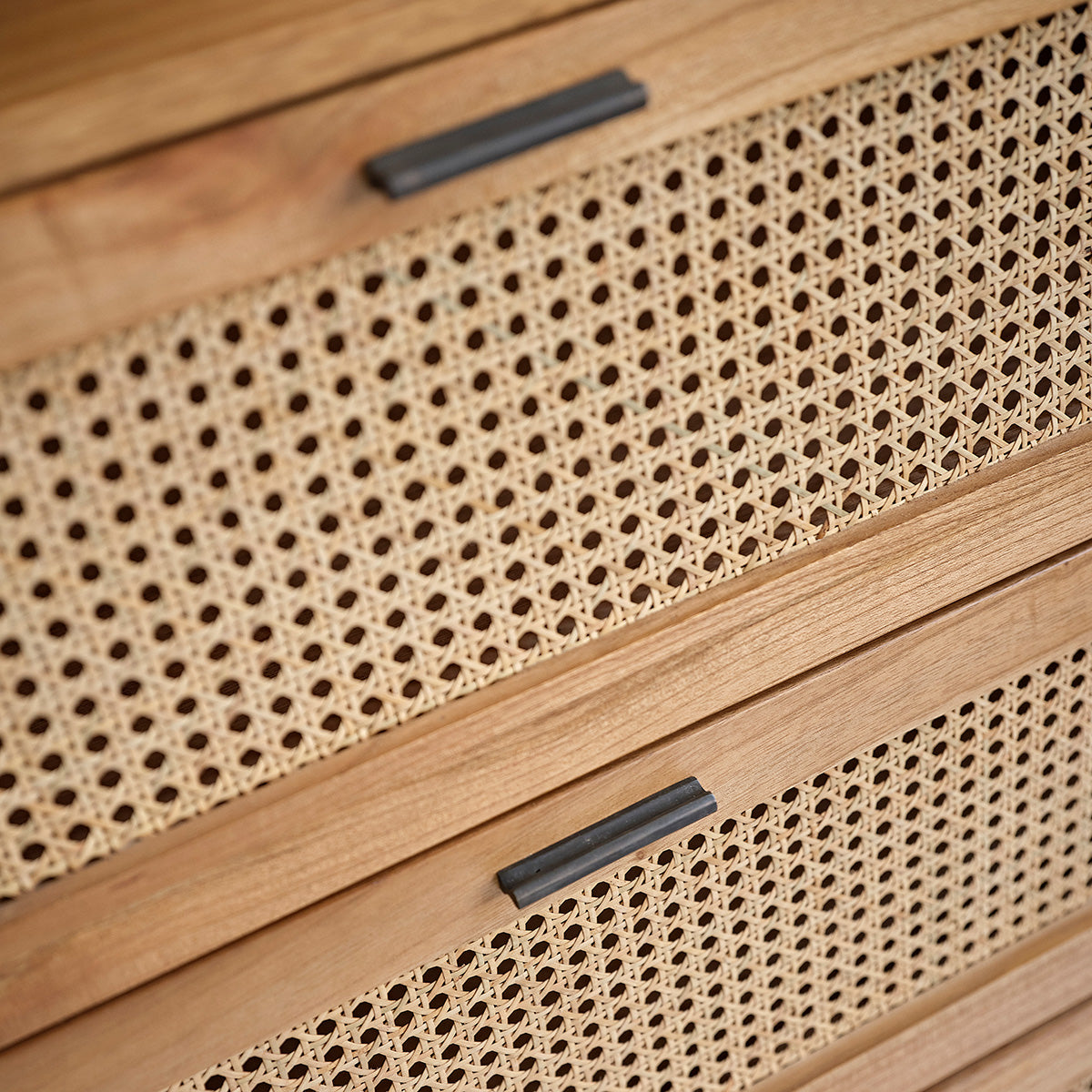 ALBA - Commode en mindi massif et cannage 100 cm